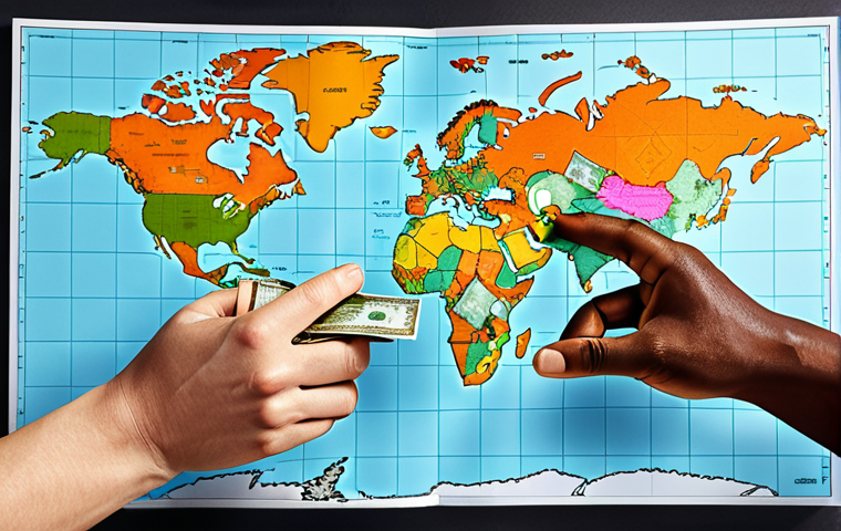 **Prompt:** Digital rendering of hands exchanging money across a world map, symbolizing international trade facilitated by CBDC. Incorporate visual elements of secure digital ledgers and financial inclusion. Modern, clean aesthetic.