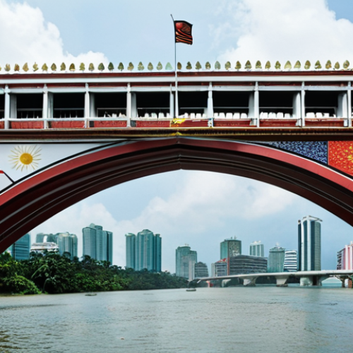 Home 17 **
Prompt: "A visual representation of CBDC distribution channels in Malaysia. On one side, traditional commercial banks are depicted with fees and charges. On the other, a central bank provides direct accounts, emphasizing control but highlighting infrastructure complexity. A bridge symbolizes public-private collaboration, balancing both models. The Malaysian flag should be visible."
**